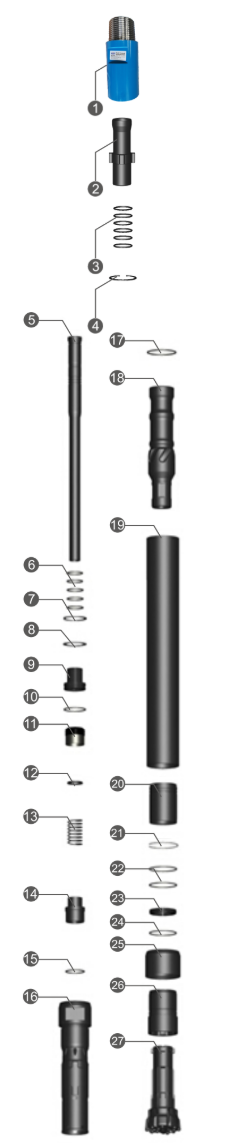 Black Diamond Drilling BD545 Lista de piezas del martillo de circulación inversa